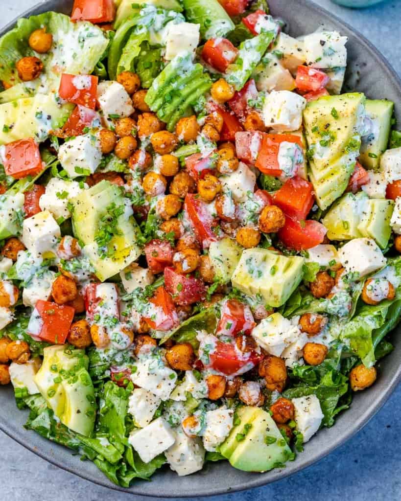 close up salad view in a bowl