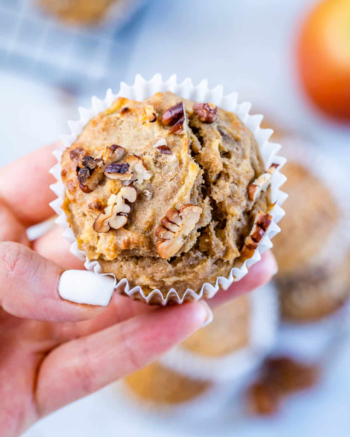 close up of apple muffin