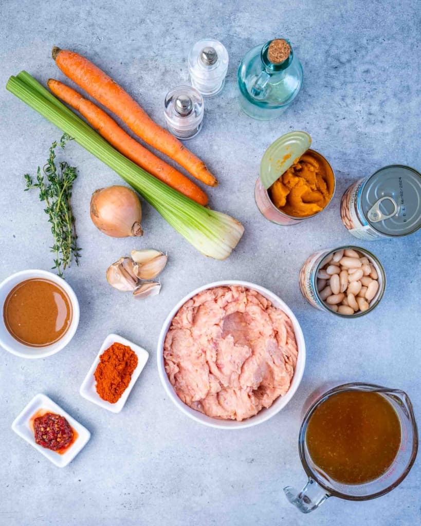 ingredients for white bean pumpkin chili