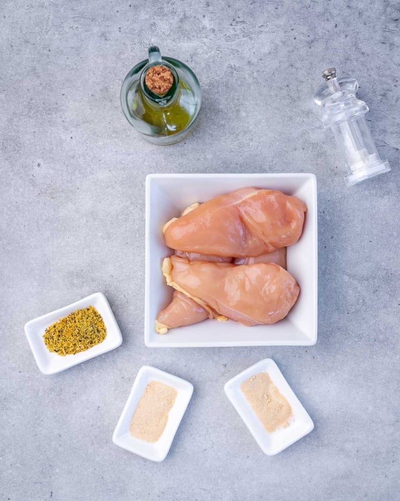 ingredients to make air-fried chicken breast 