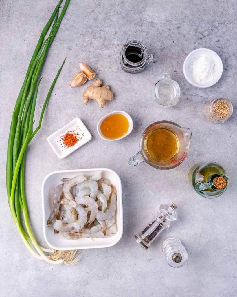 ingredients to make shrimp teriyaki