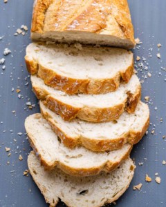 top view of bread slices