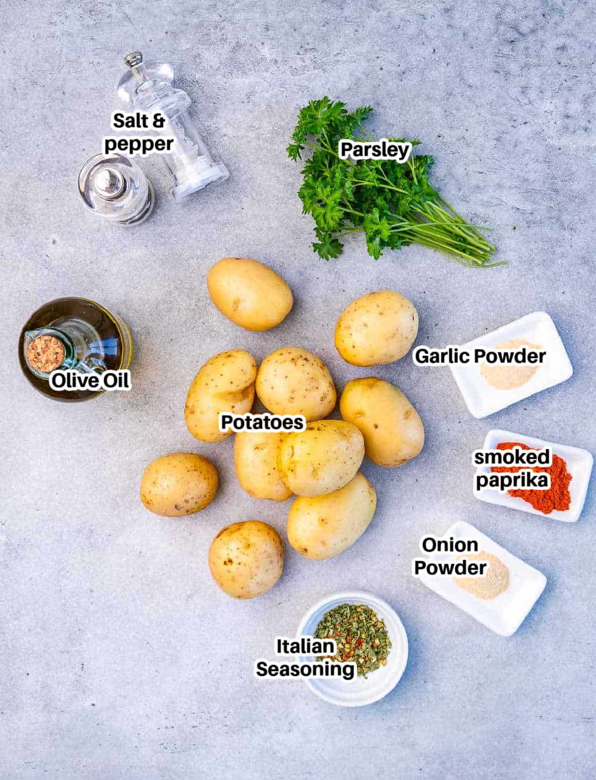 ingredients to make smashed potatoes.