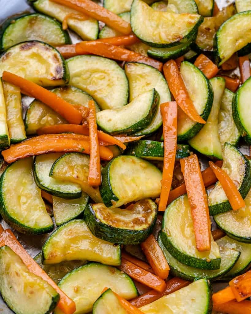 stir fried zucchini and carrots to be used with chicken stir fry
