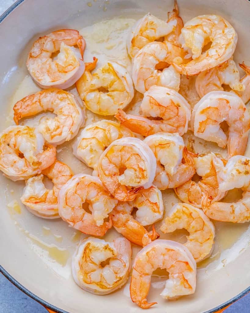 sauteed shrimp in a pan