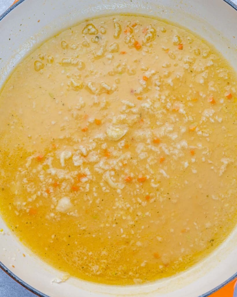 sauce in a pan for the creamy parmesan mixture before adding cream