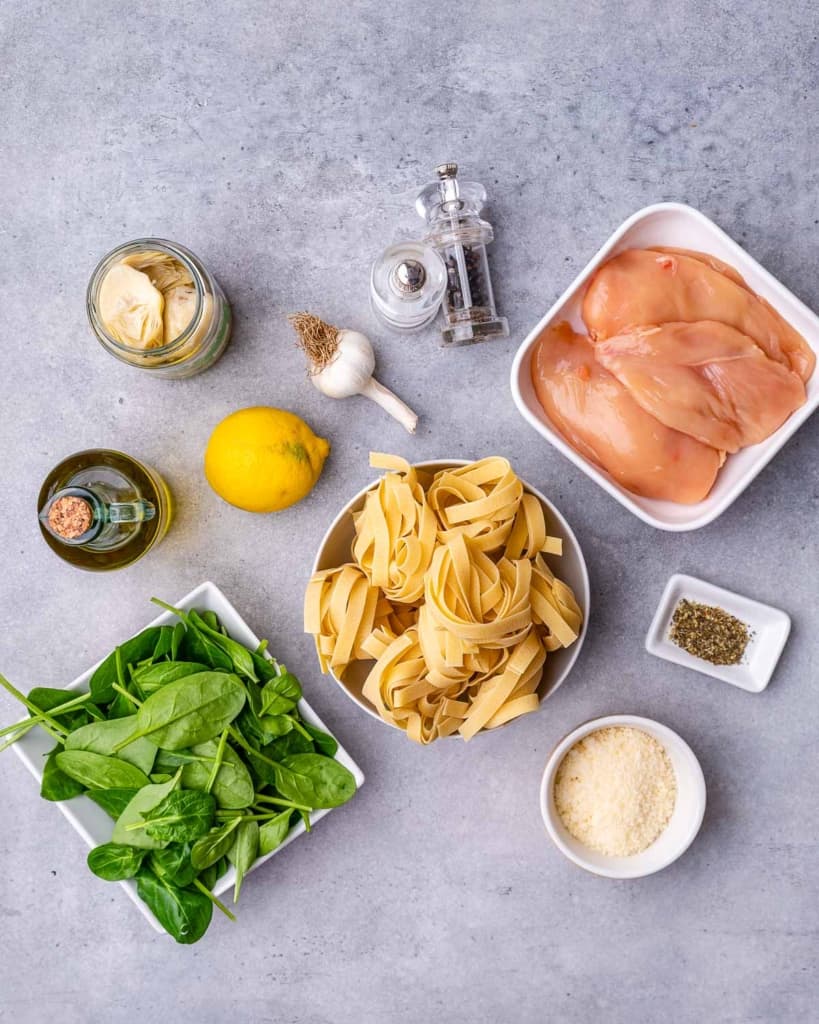 ingredients to make lemon chicken pasta