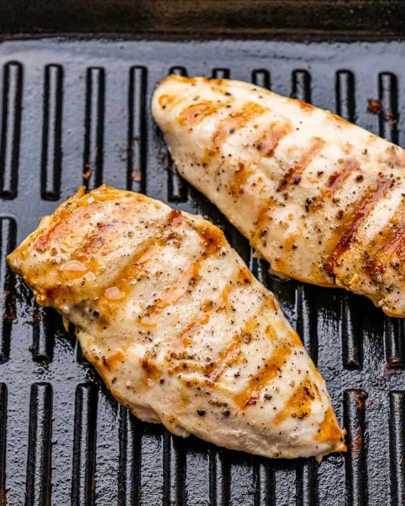 grilled chicken breast on a grill pan 