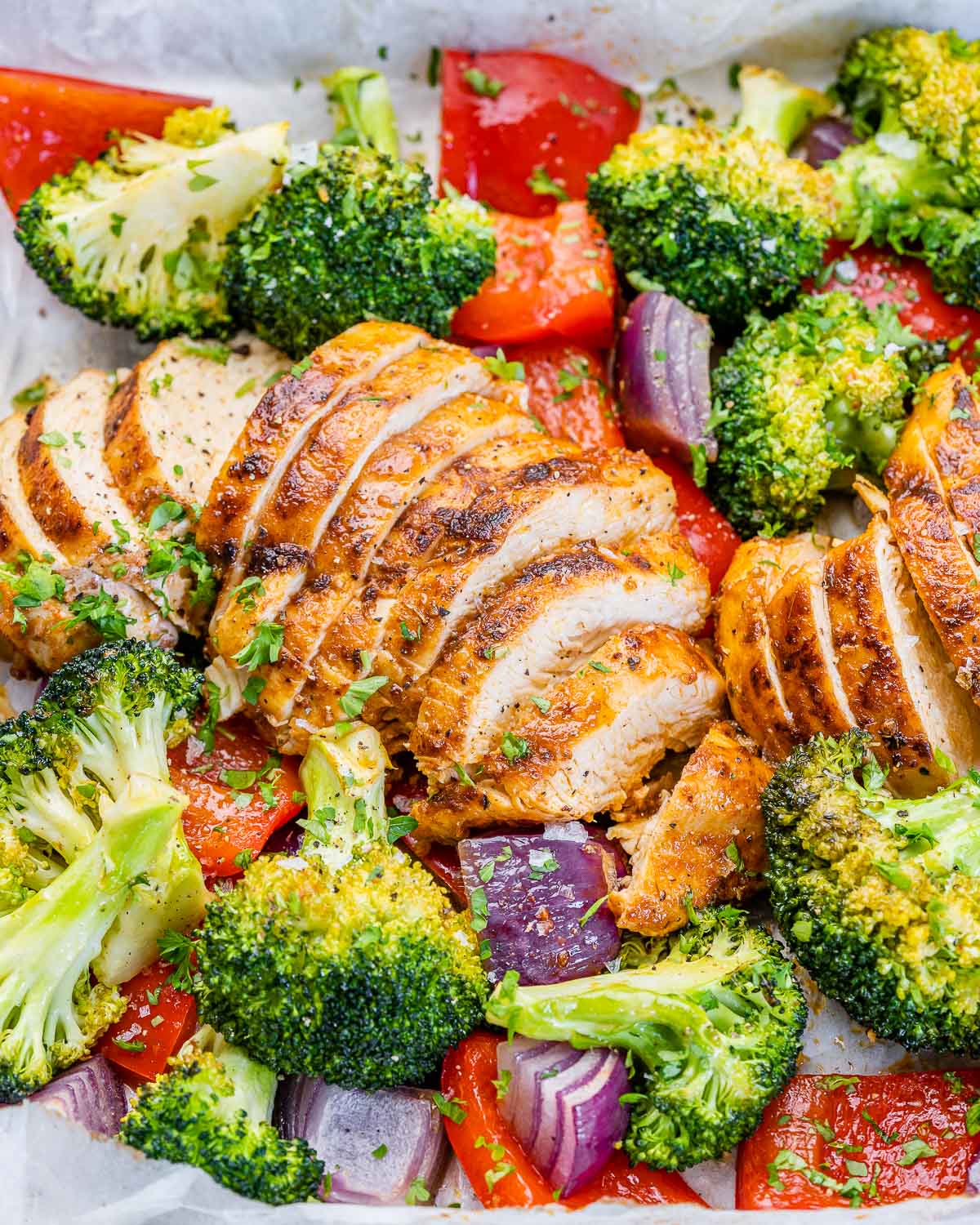 Sheet Pan Baked Chicken Breast with Veggies Healthy Fitness Meals