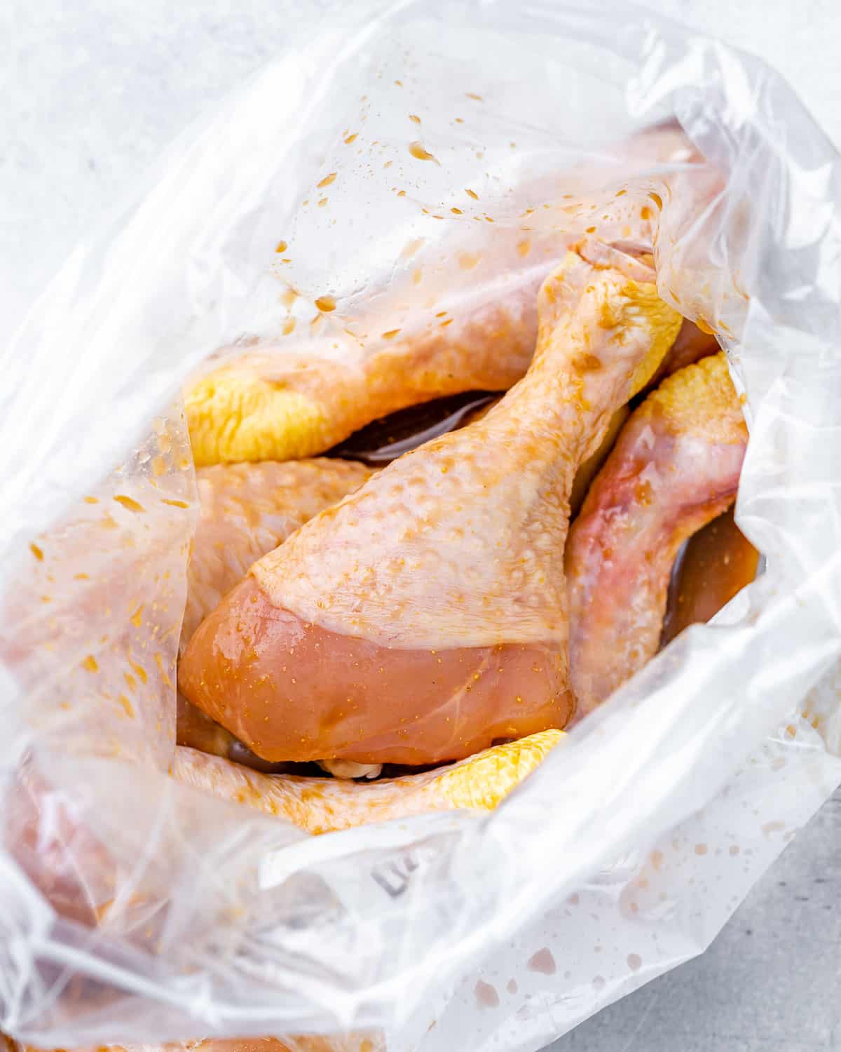 Chicken drumsticks in a bag. 