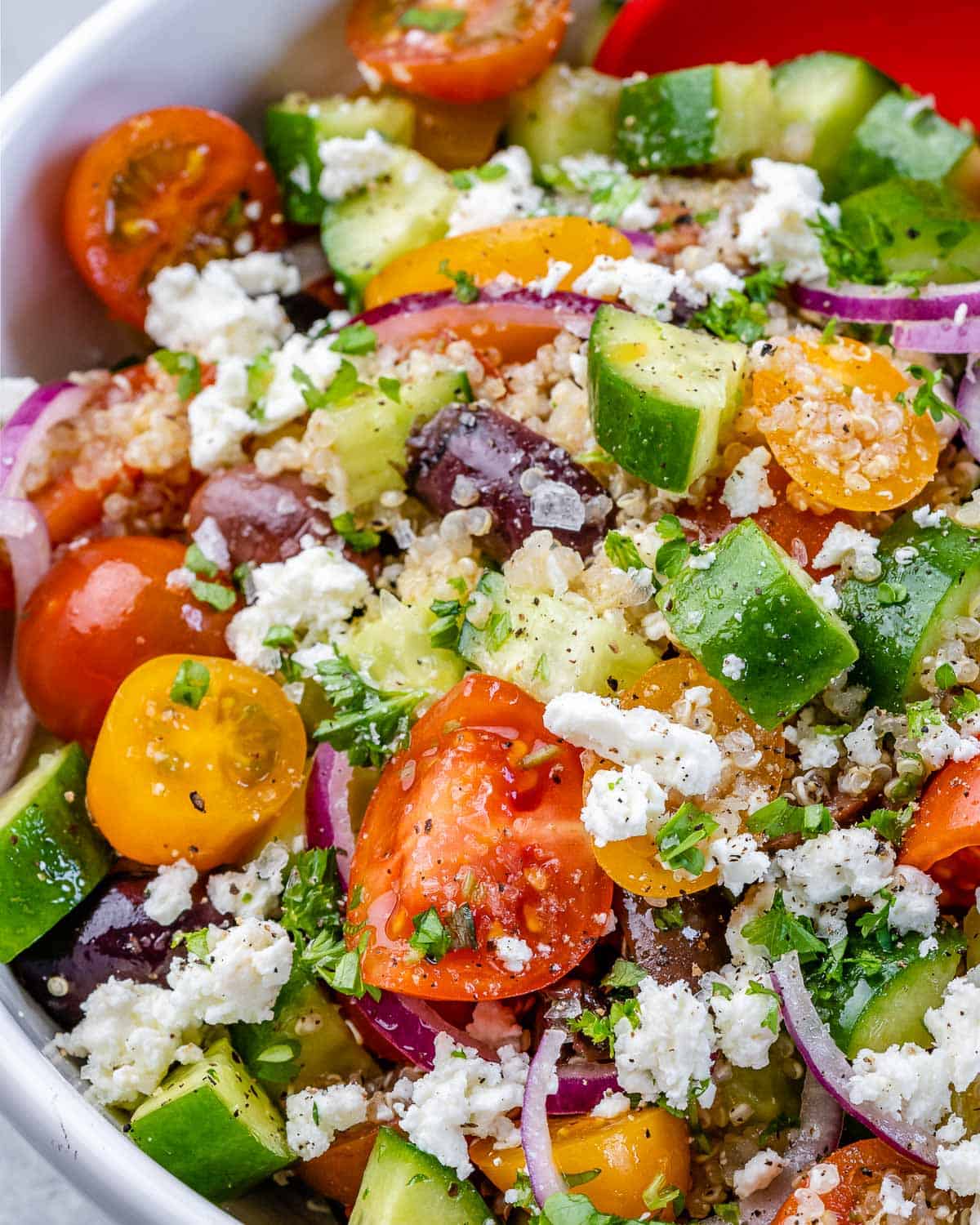 Close up of quinoa salad.