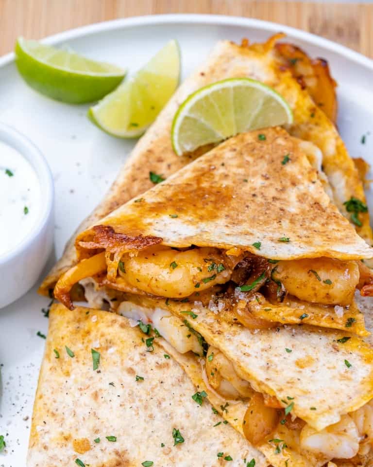 Easy Mexican Shrimp Quesadilla Recipe (Healthy) - Healthy Fitness Meals