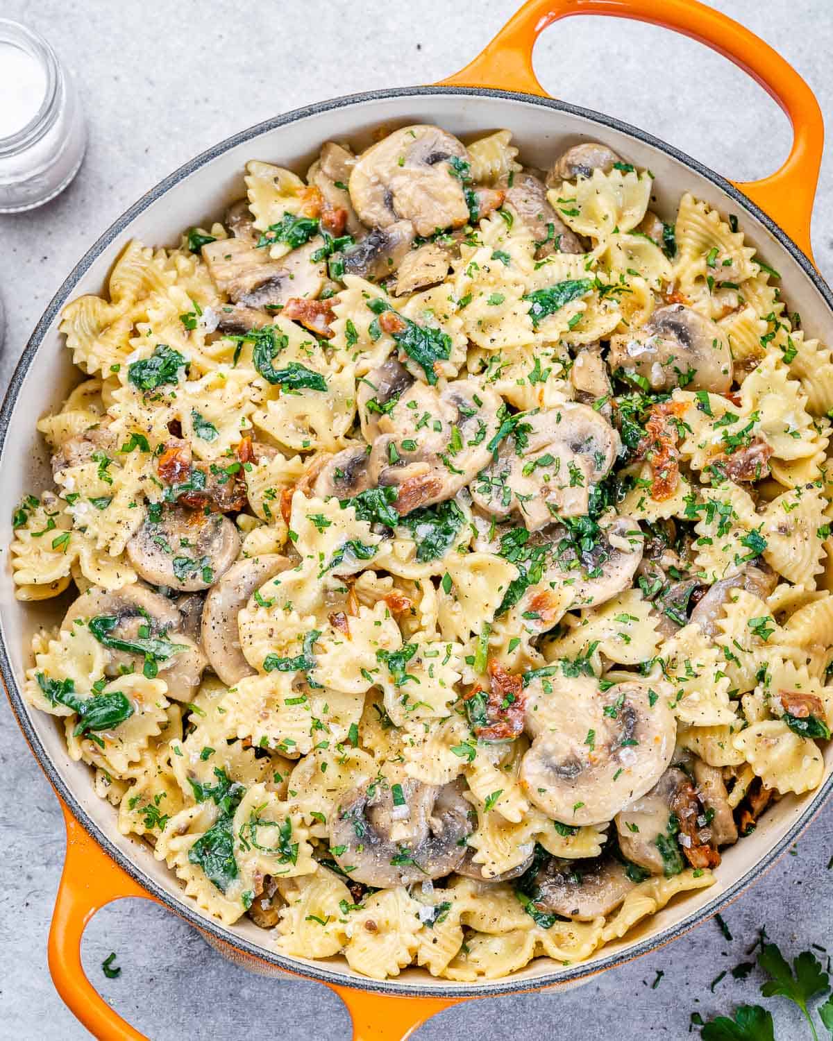 Spinach and Mushroom Pasta Healthy Fitness Meals