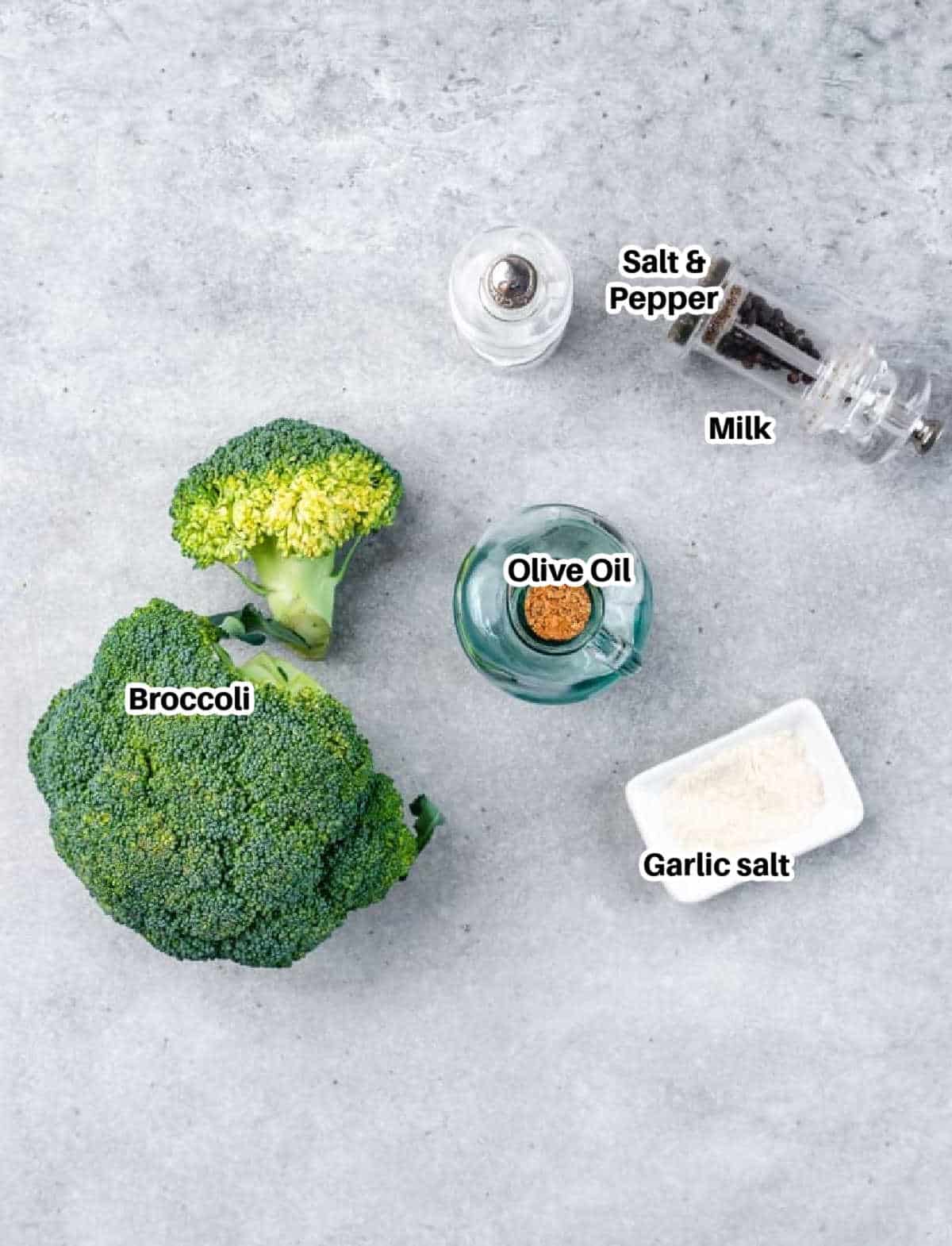 ingredients for air fryer broccoli.