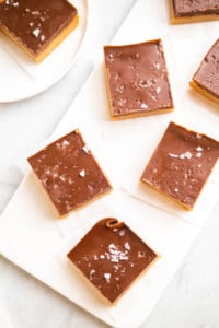 top view of peanut butter square bars