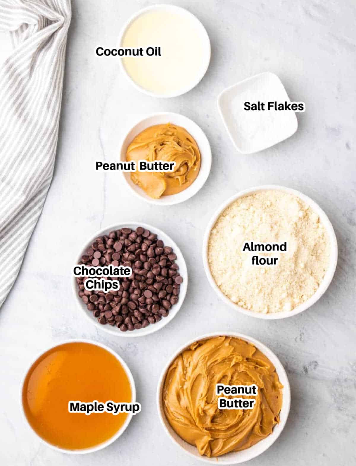 Ingredients to make peanut butter bars.