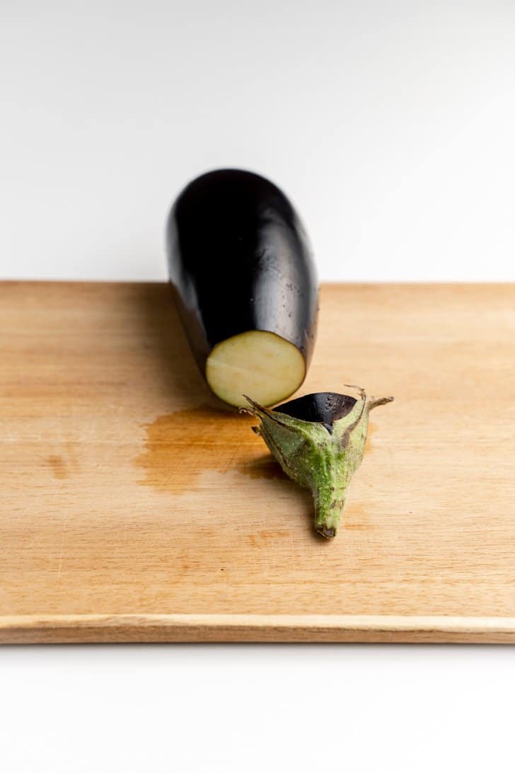 eggplant with stem cut off