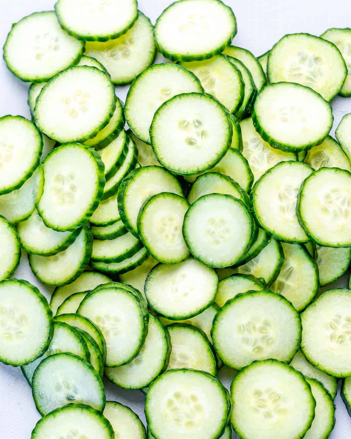 cucumber slices on surface
