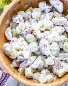 yogurt coated grapes in a bowl