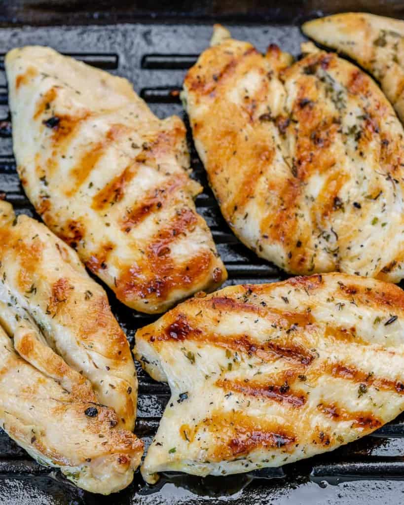 Chicken on a grill.