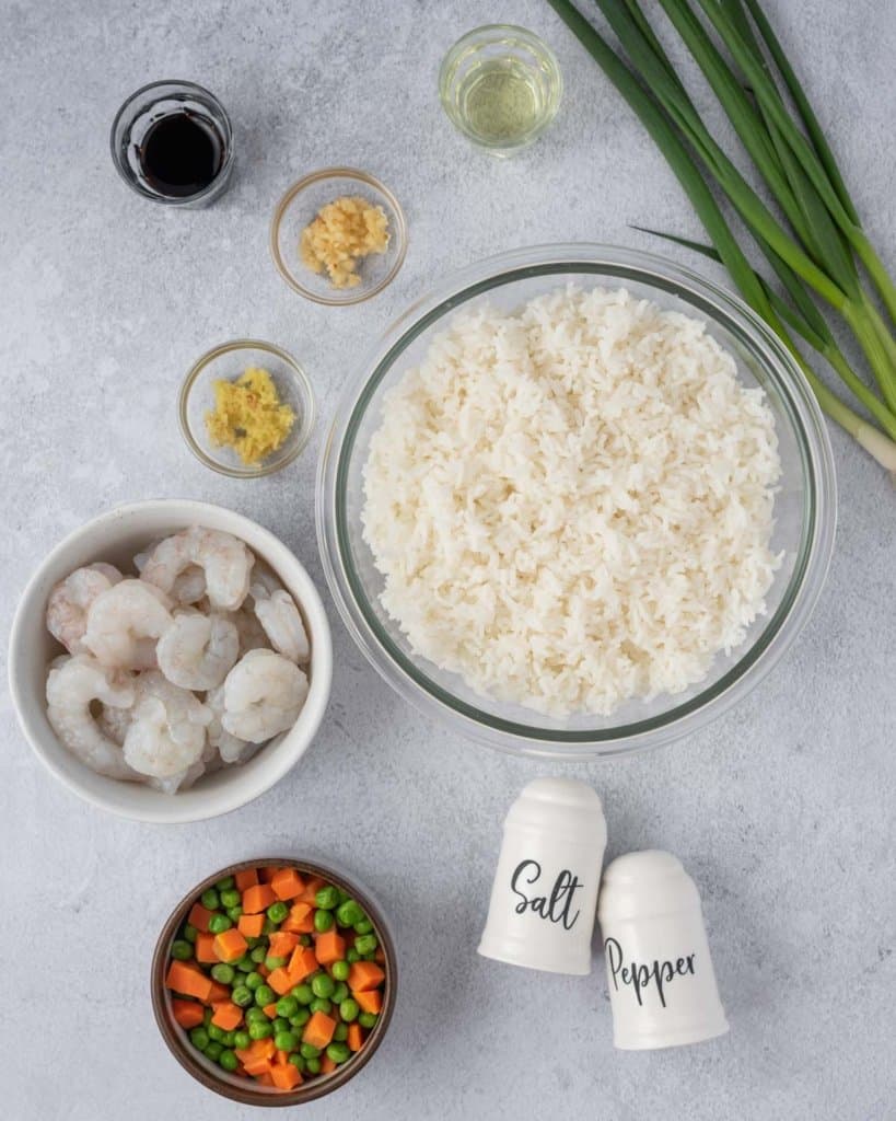 ingredients for shrimp fried rice 