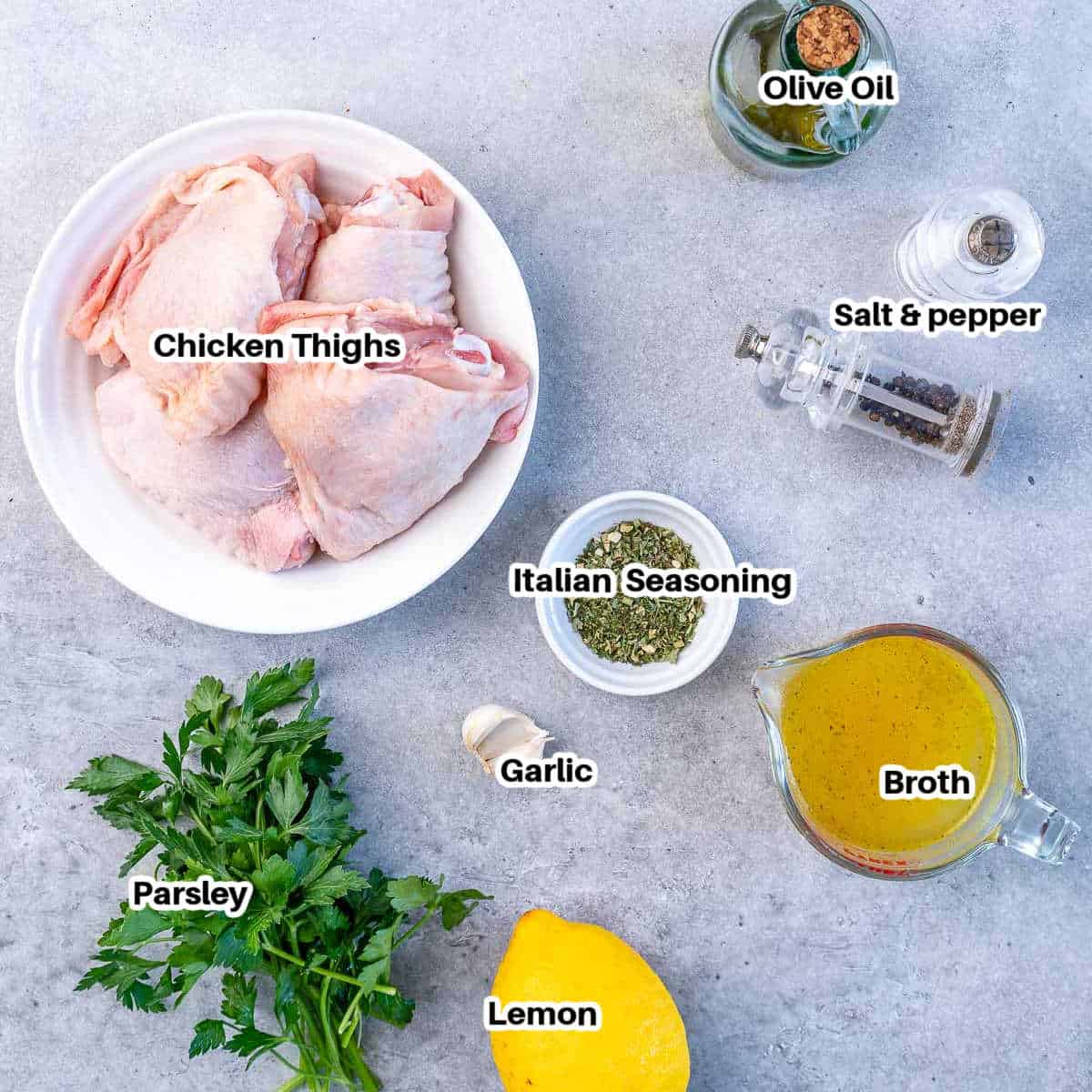 ingredients for baked chicken thighs.