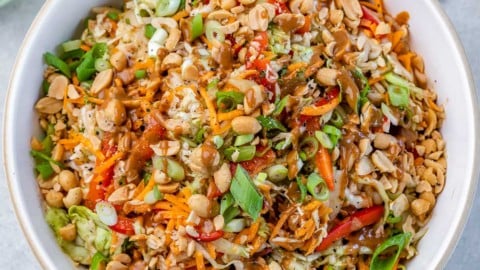 thai green salad with peanut dressing Thai Chicken Salad with Peanut Dressing