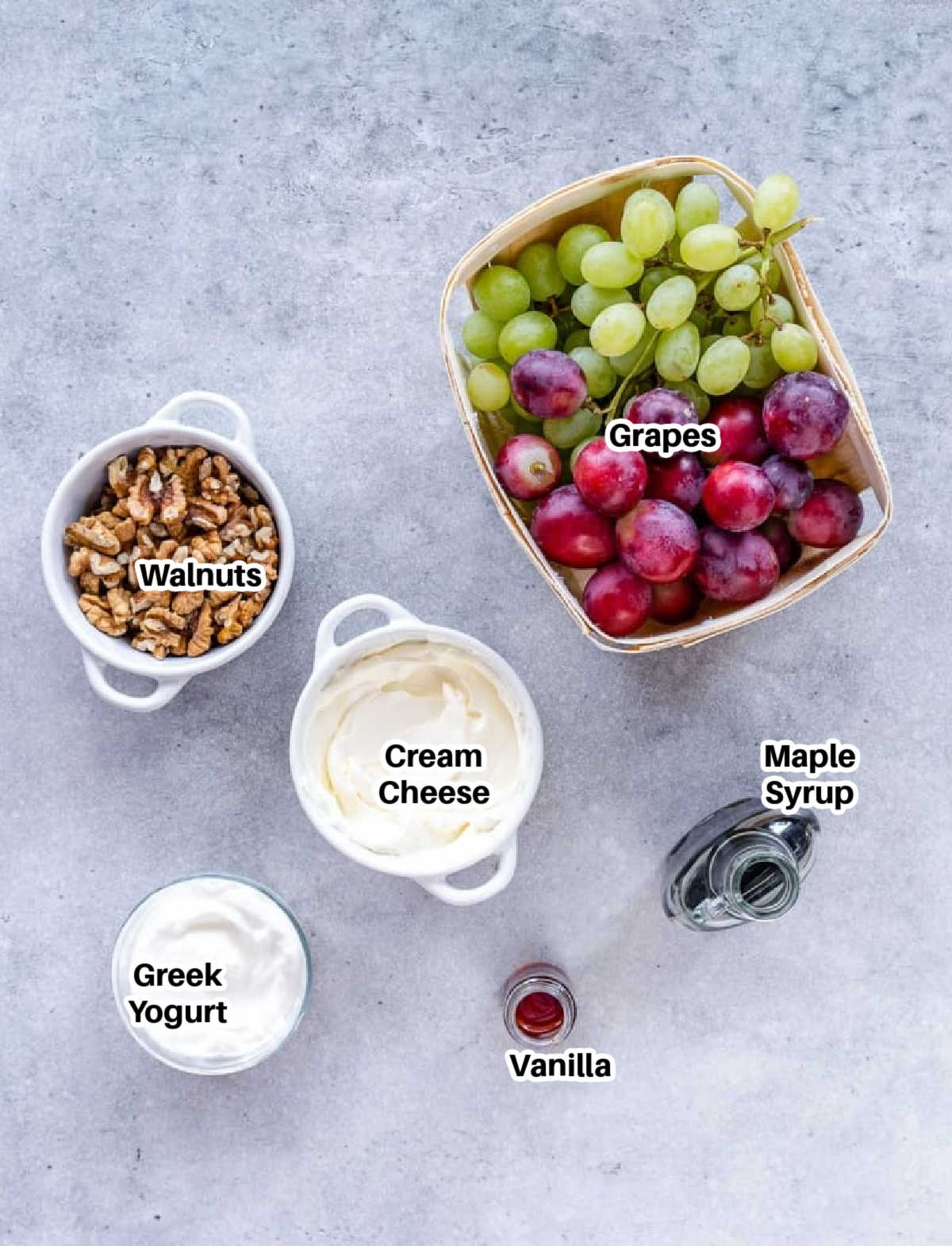 ingredients for grape salad.