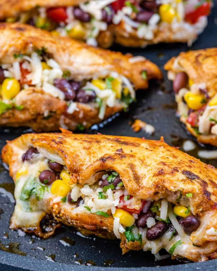 Chicken stuffed with taco filling.