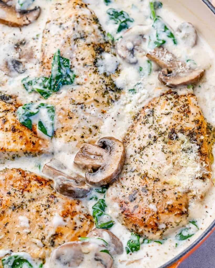 Creamy Spinach Parmesan Chicken Skillet - Healthy Fitness Meals