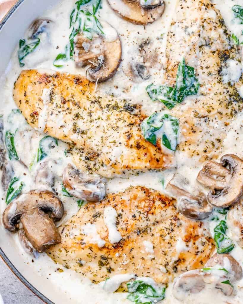 Creamy Spinach Parmesan Chicken Skillet - Healthy Fitness Meals