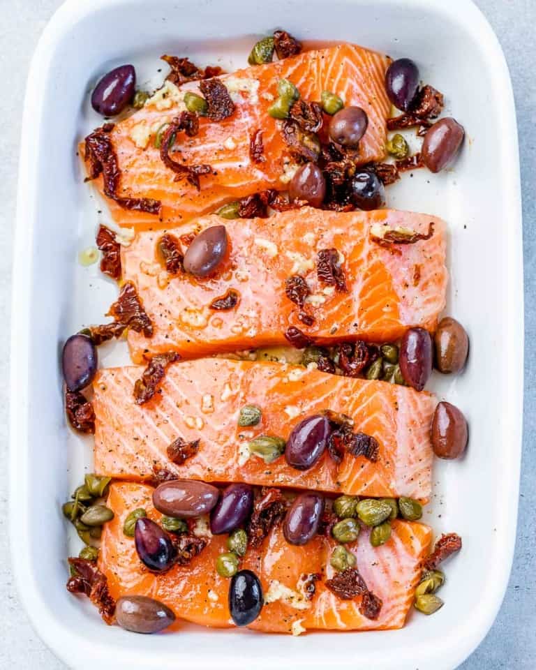 The BEST Mediterranean Baked Salmon - Healthy Fitness Meals