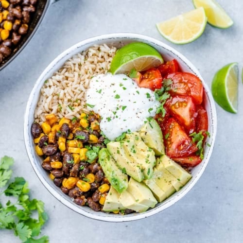 Mexican Rice Bowl (Vegetarian and Meat Options)