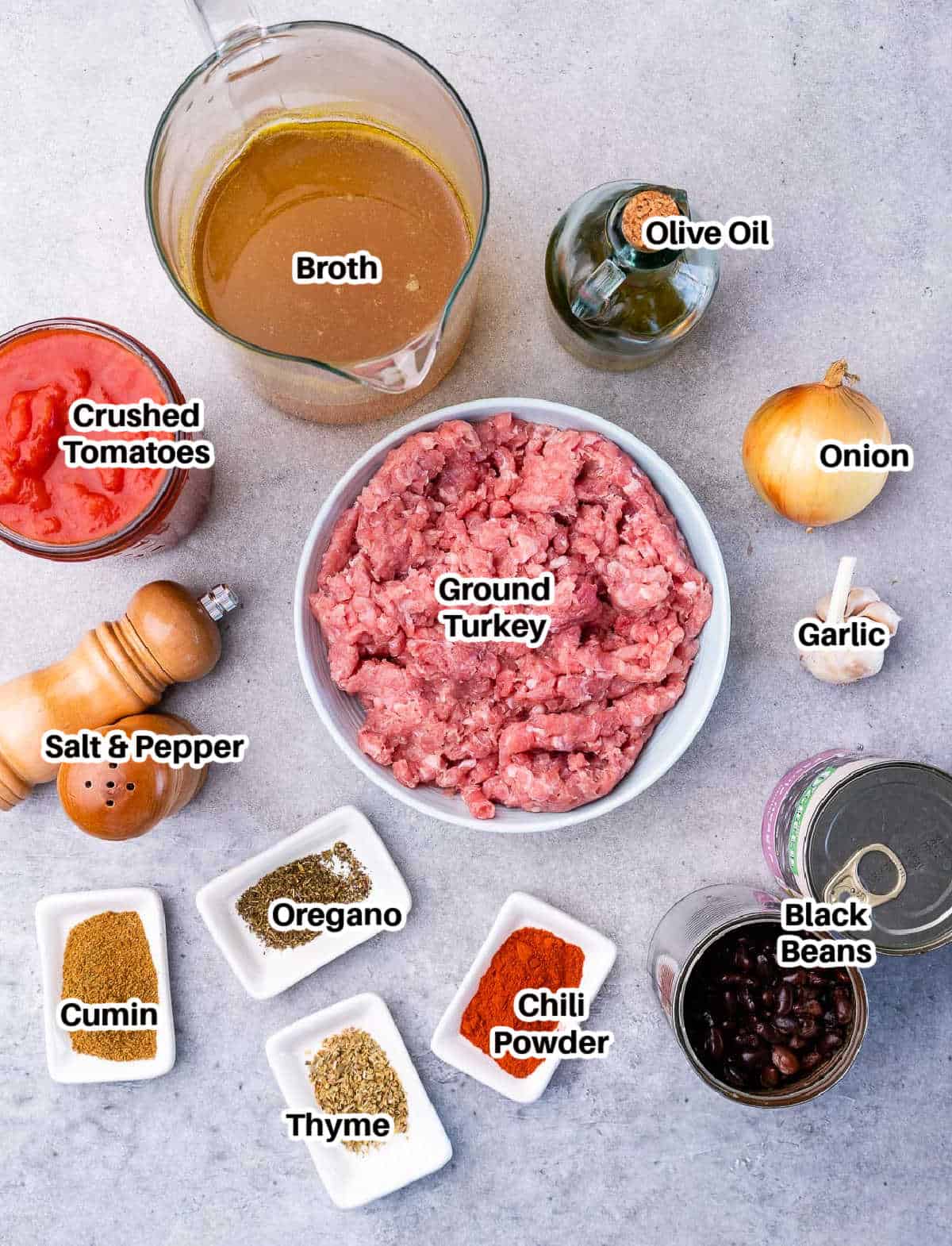 ground turkey chili ingredients.
