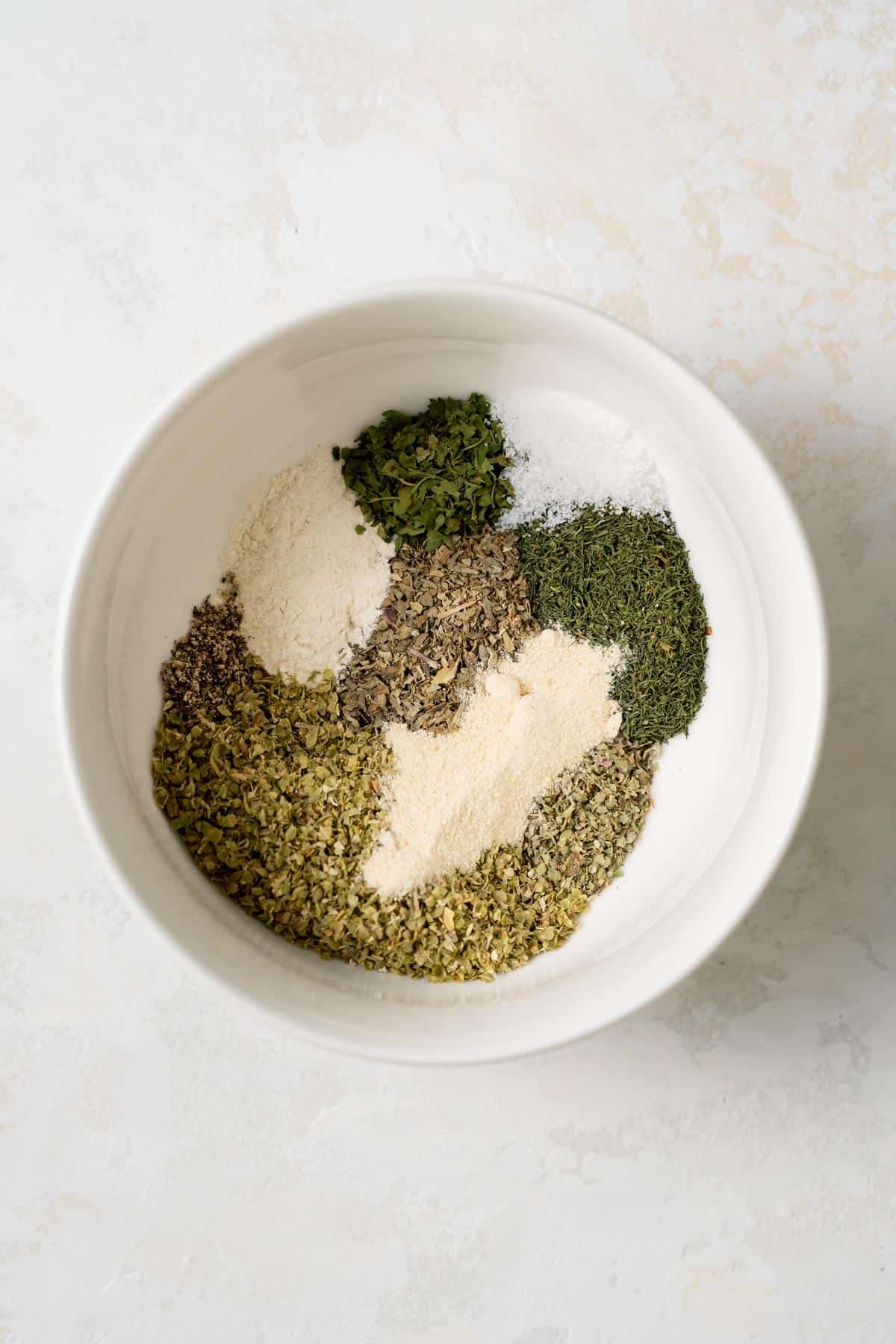Greek spices and herbs in bowl 