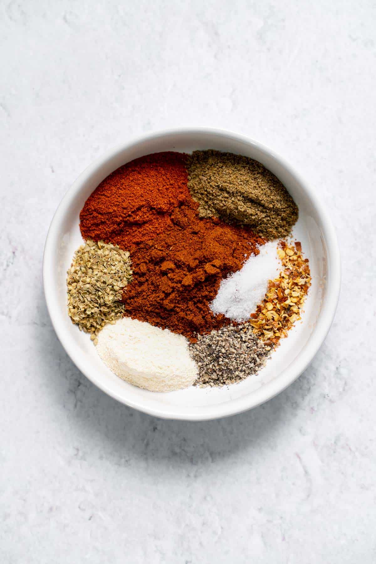 mix of seasonings and spices in one bowl