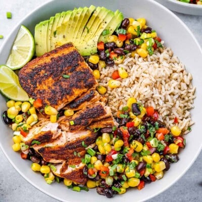 Southwest Salmon Rice Bowl - Healthy Fitness Meals