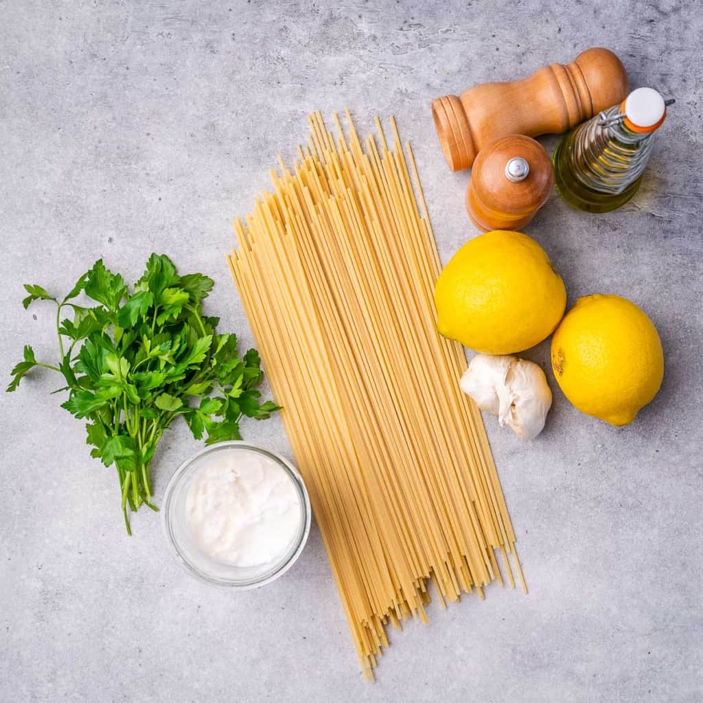 ingredients to make the lemon pasta
