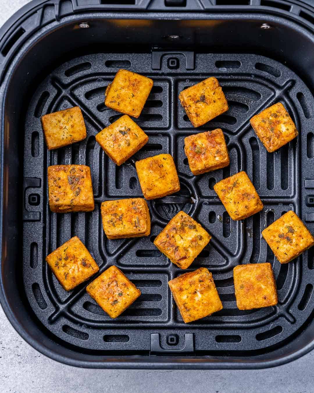 Cooking tofu in an air fryer.