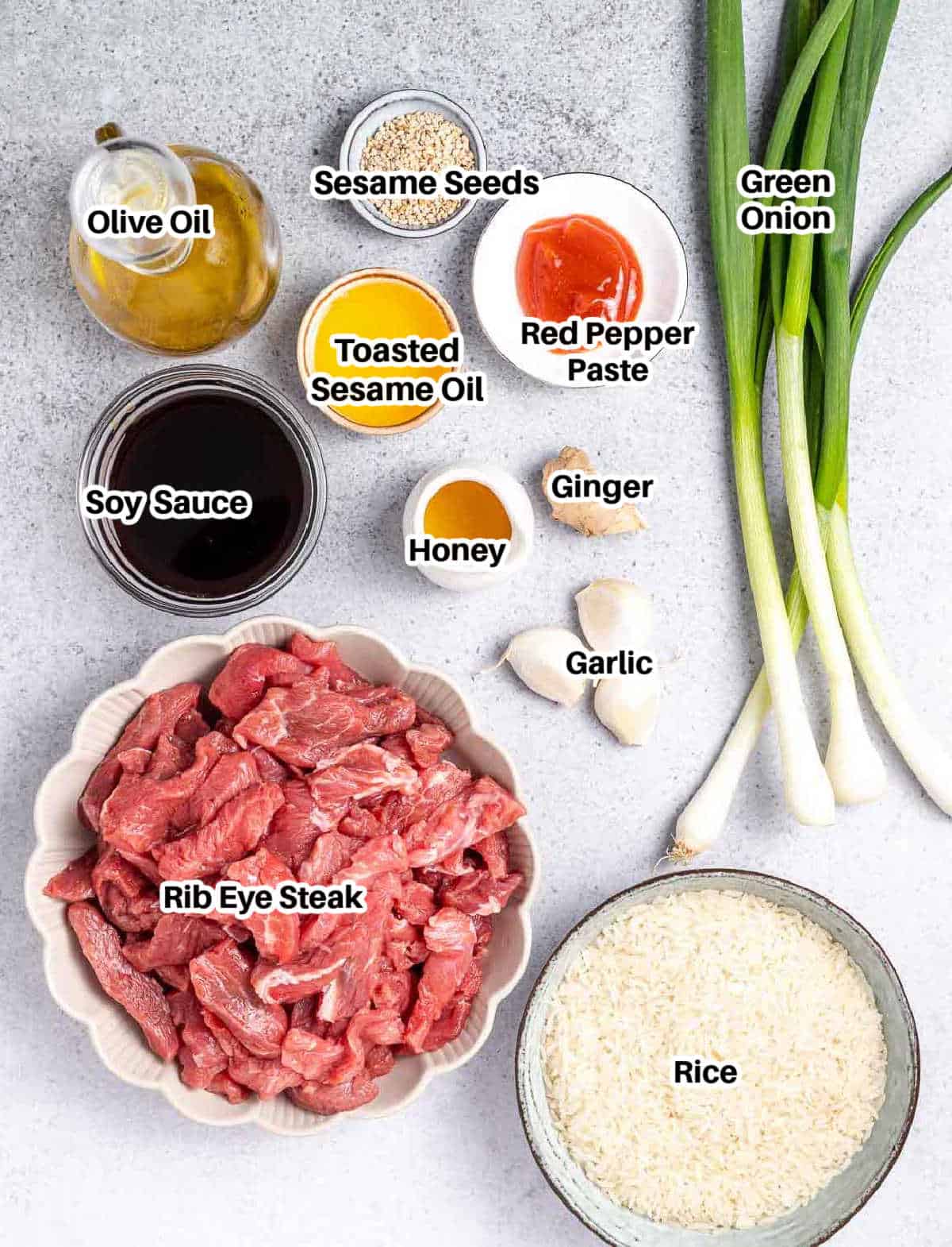ingredients to make Korean beef.
