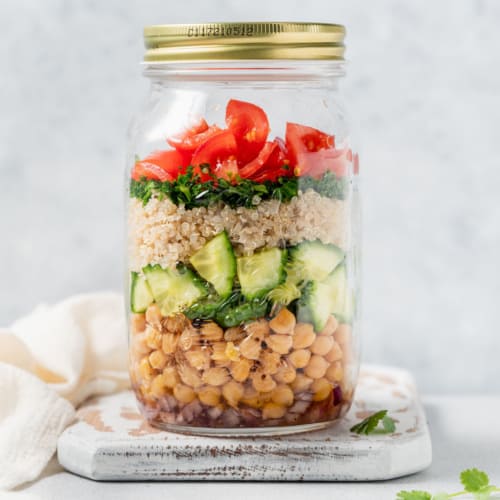 Nutritious Cucumber Chickpea Salad Jar - Healthy Fitness Meals