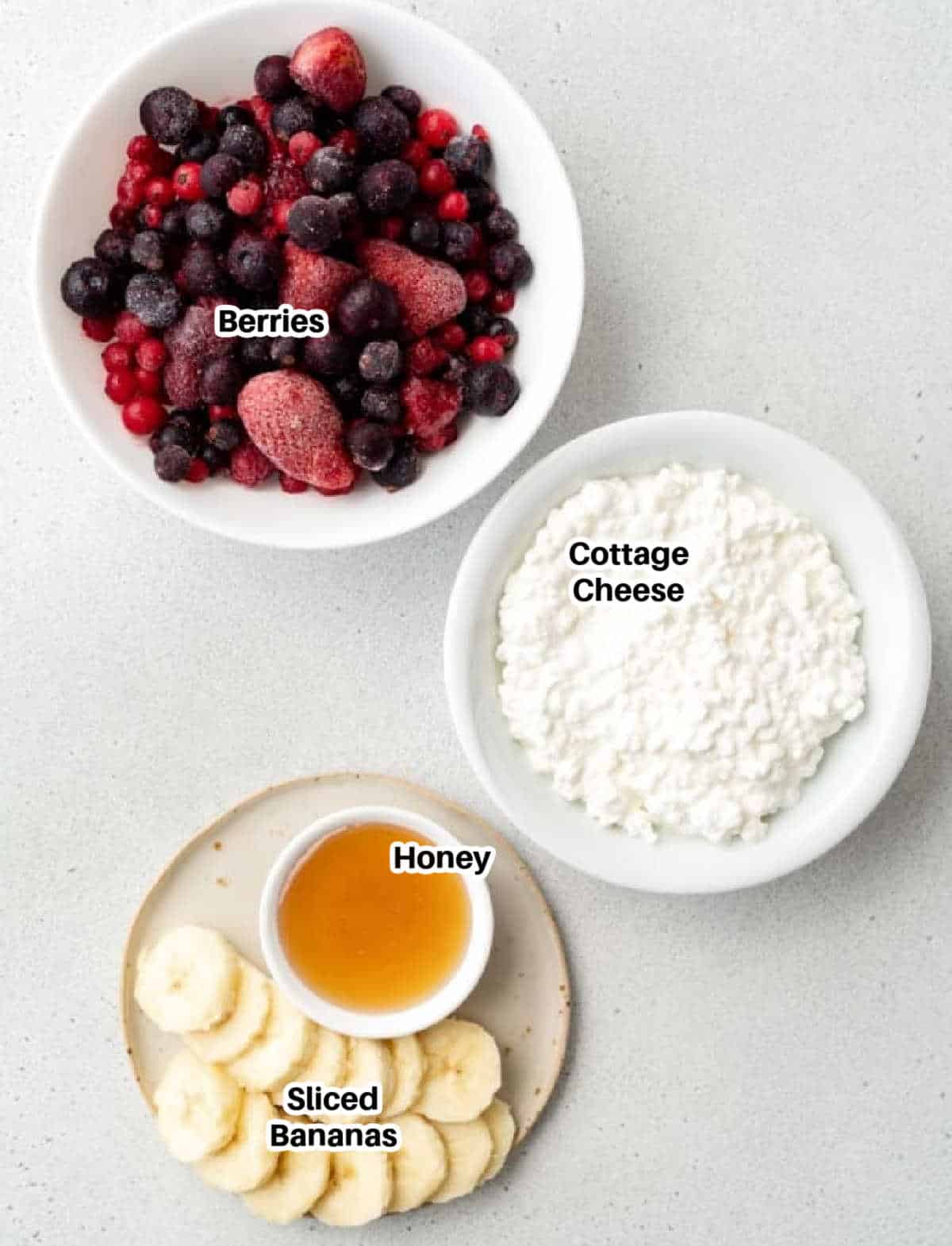 ingredients to make cottage cheese icecream.