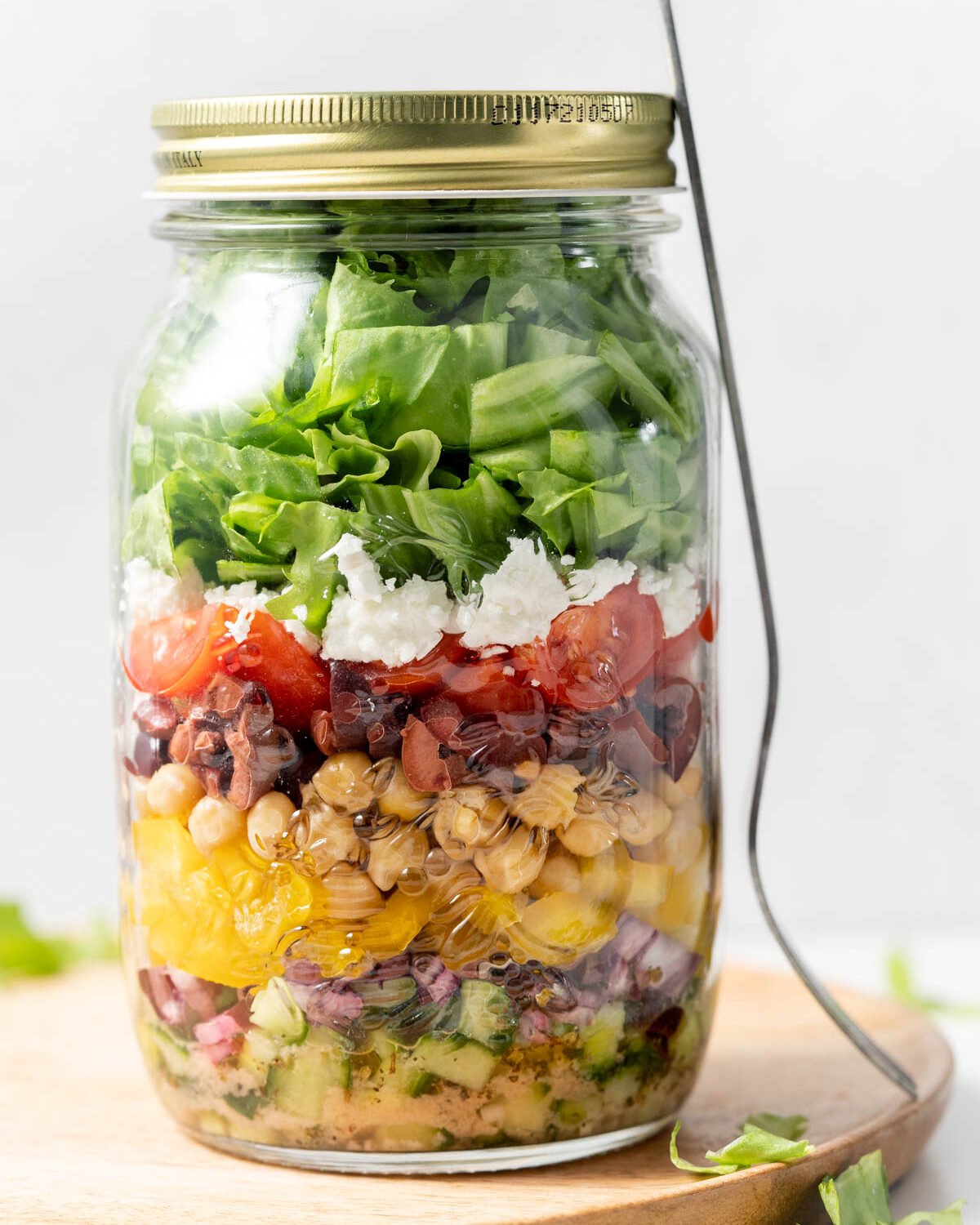 Greek-Style Mason Jar Salad - Healthy Fitness Meals