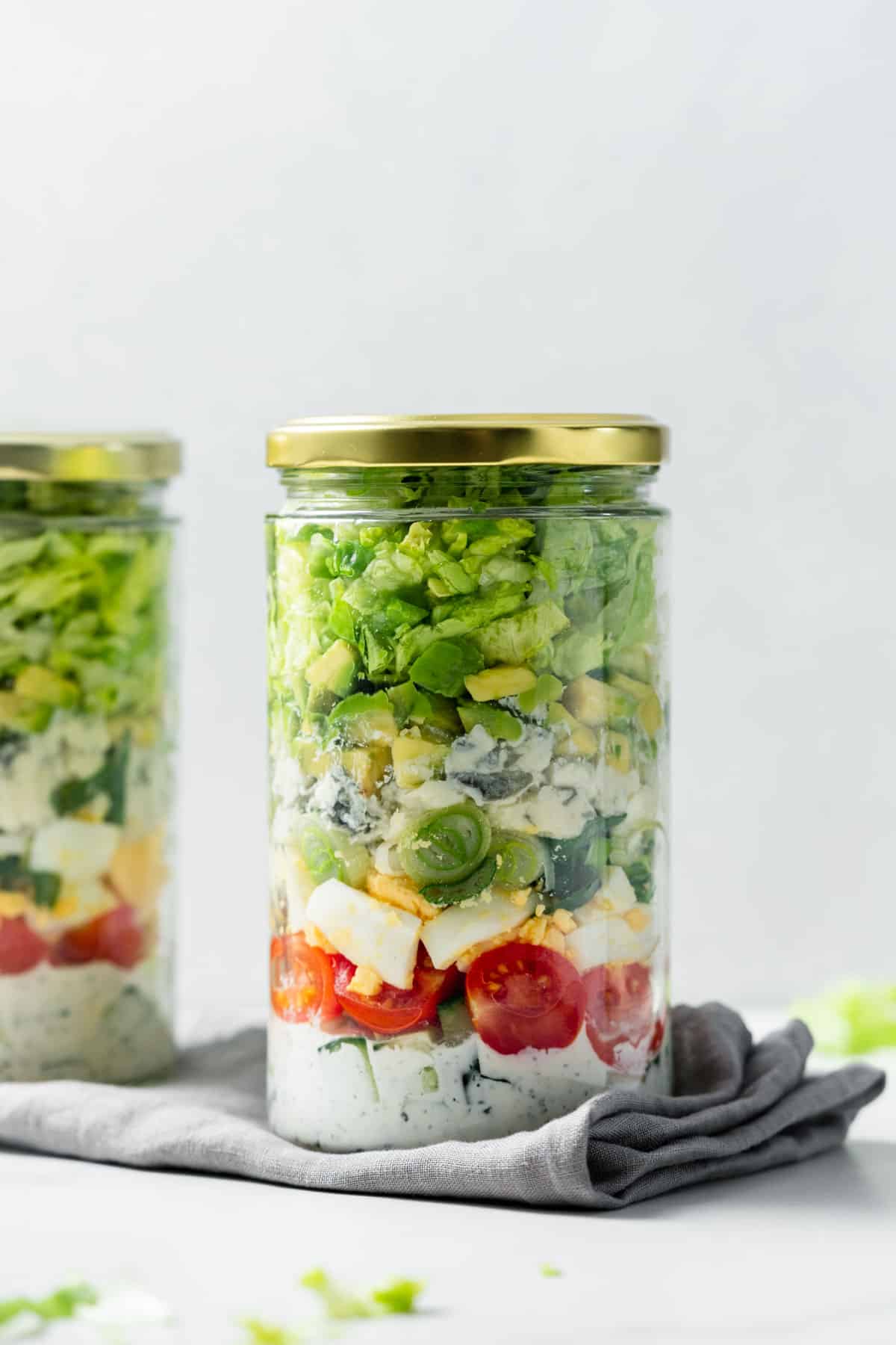 cobb salad in a jar
