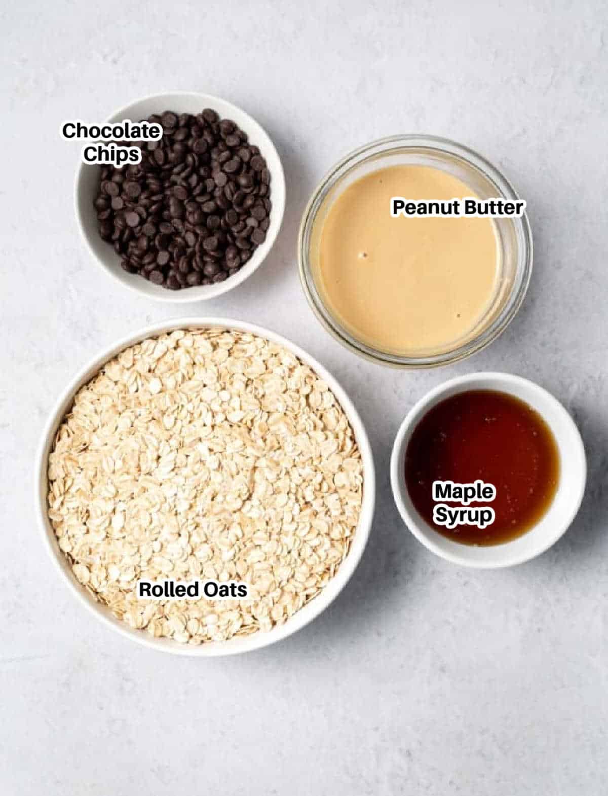 ingredients to make no bake peanut butter bars.