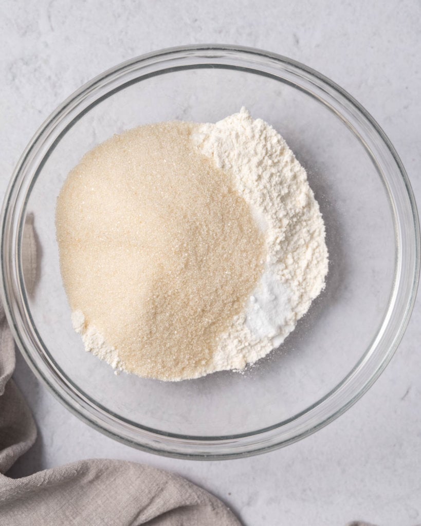 flour added into a bowl