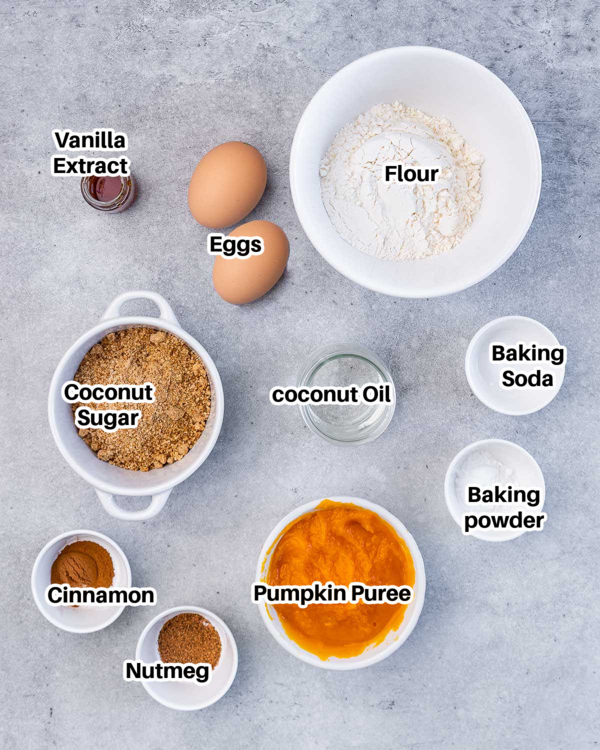 ingredients to make pumpkin bread.