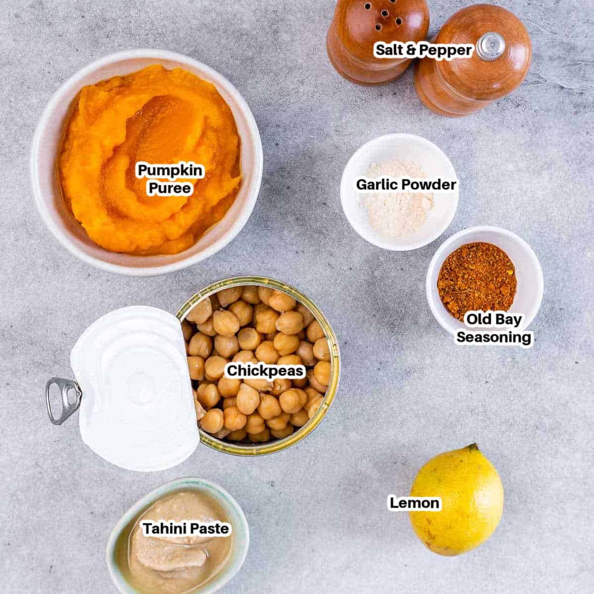 ingredients for pumpkin hummus.