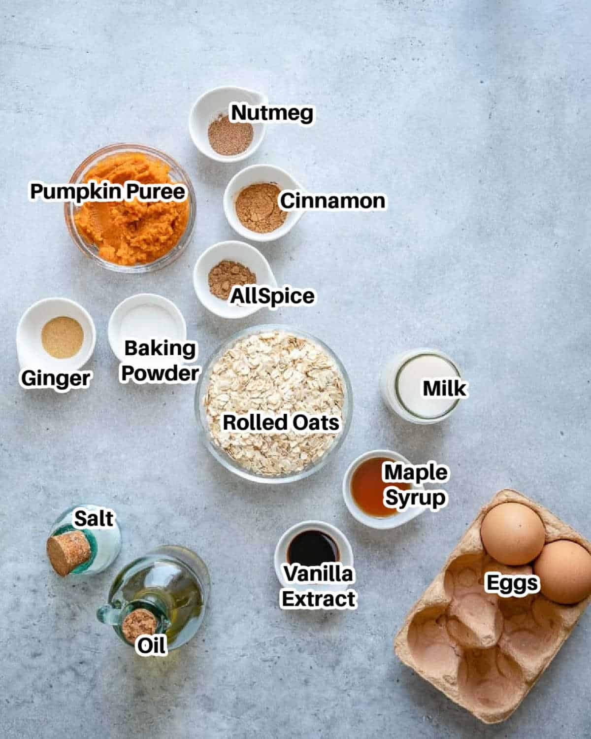 ingredients for pumpkin pancakes.
