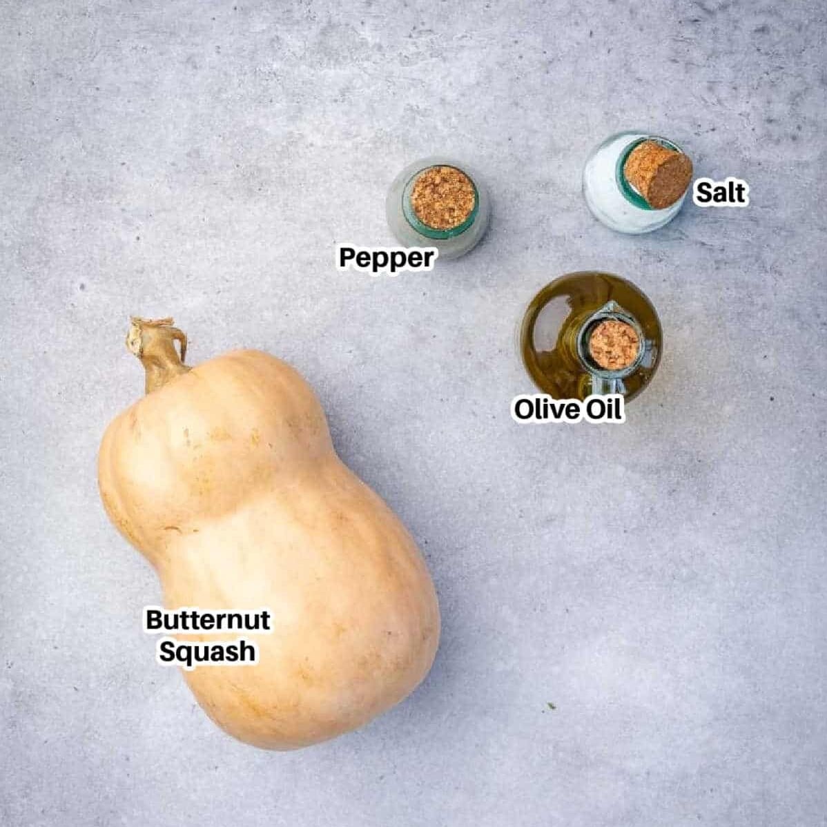 ingredients to make roasted butternut squash.